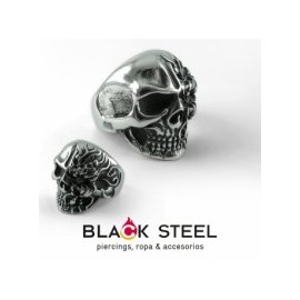 Anillo calavera cara quemada