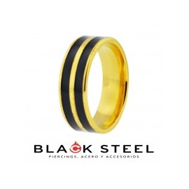 Anillo Anodizado Doble Linea Negra