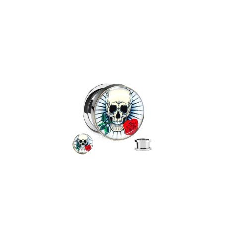 Expansor Skull Rose 0g-14mm